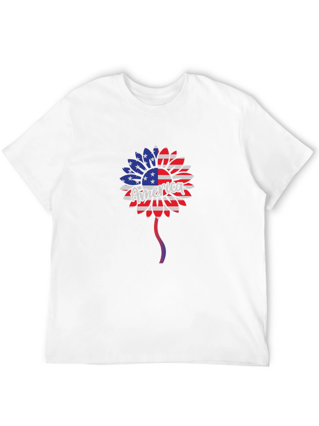 American Flag Sunflower Patriotic T-Shirt