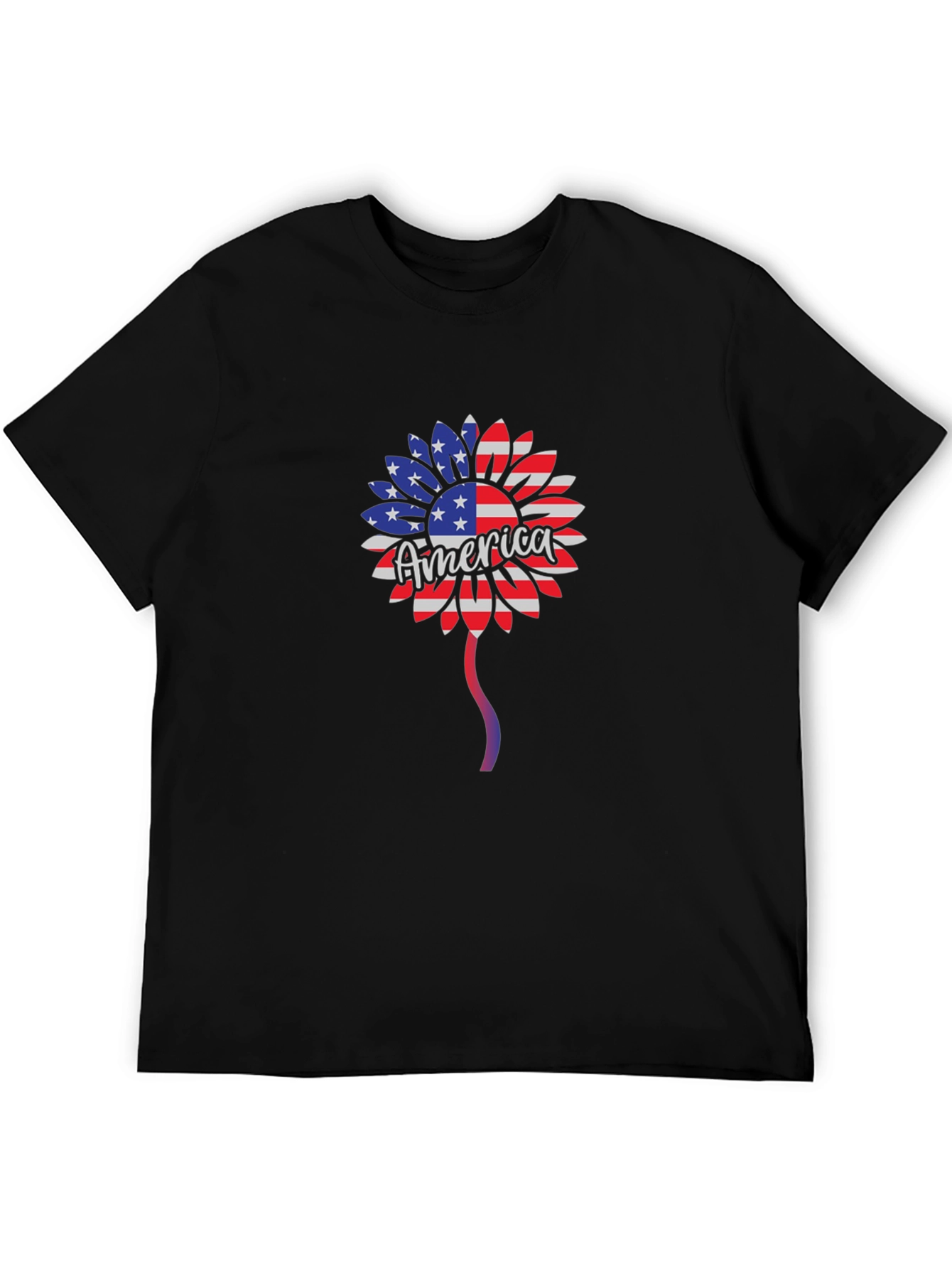 American Flag Sunflower Patriotic T-Shirt