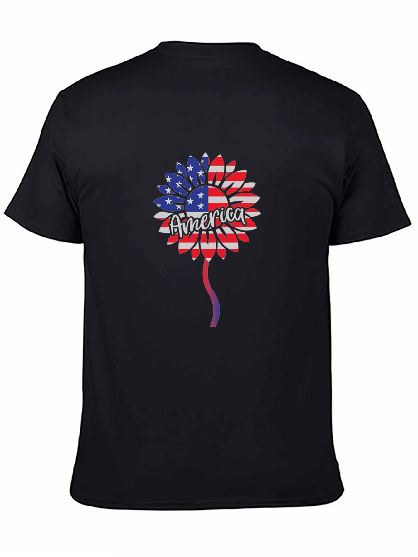 American Flag Sunflower Patriotic T-Shirt