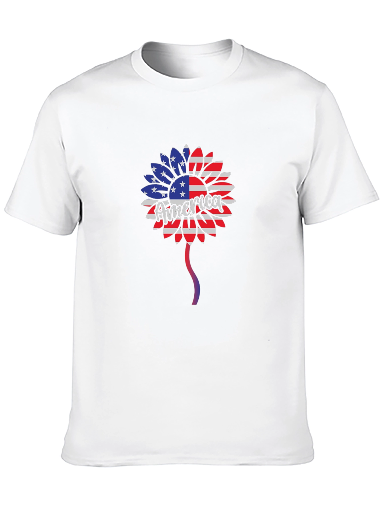 American Flag Sunflower Patriotic T-Shirt