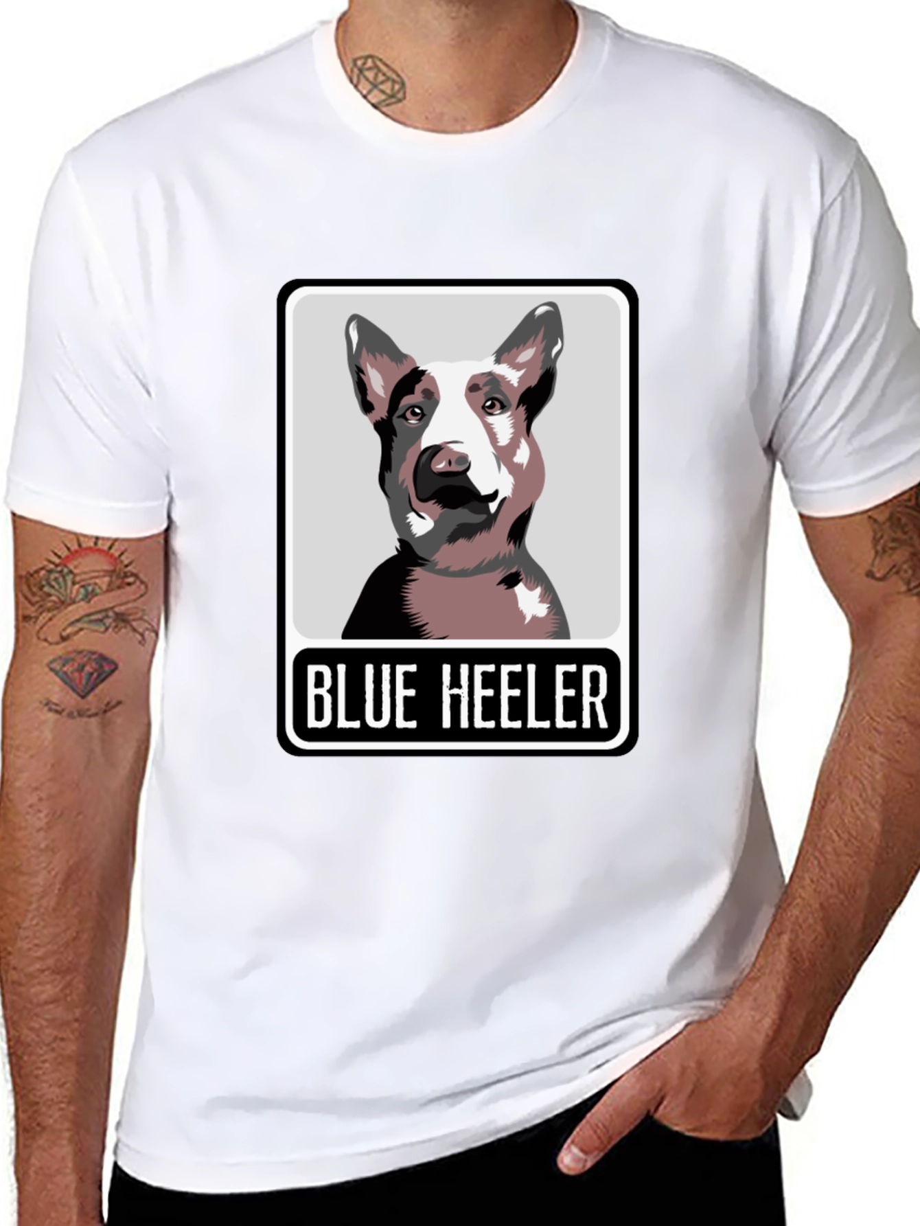 Blue Heeler Dog Graphic Tee - Unisex Black T-Shirt
