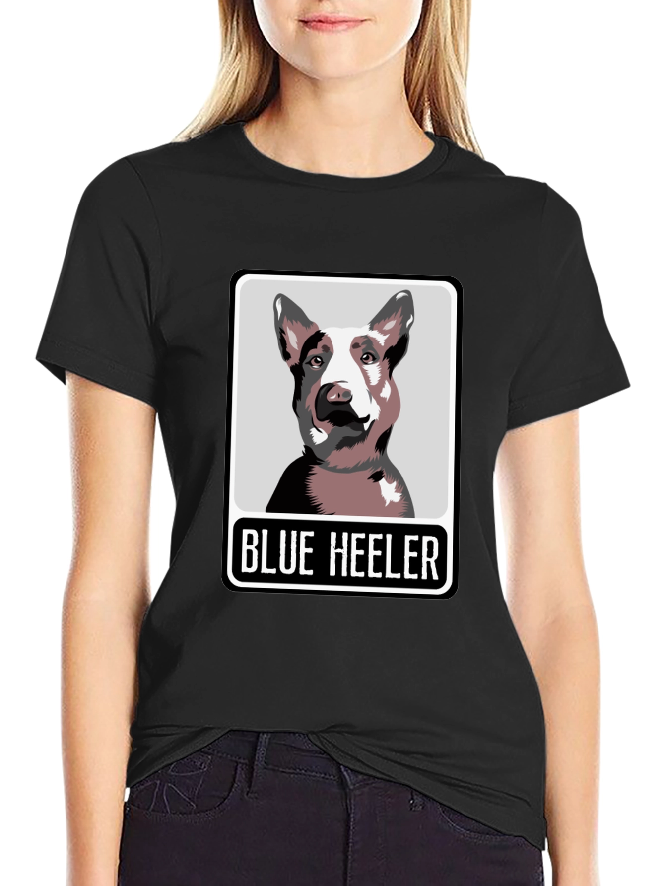 Blue Heeler Dog Graphic Tee - Unisex Black T-Shirt