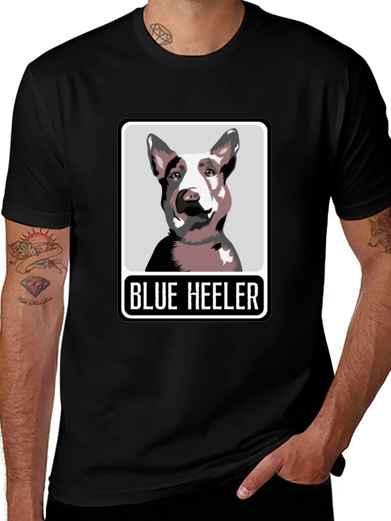 Blue Heeler Dog Graphic Tee - Unisex Black T-Shirt