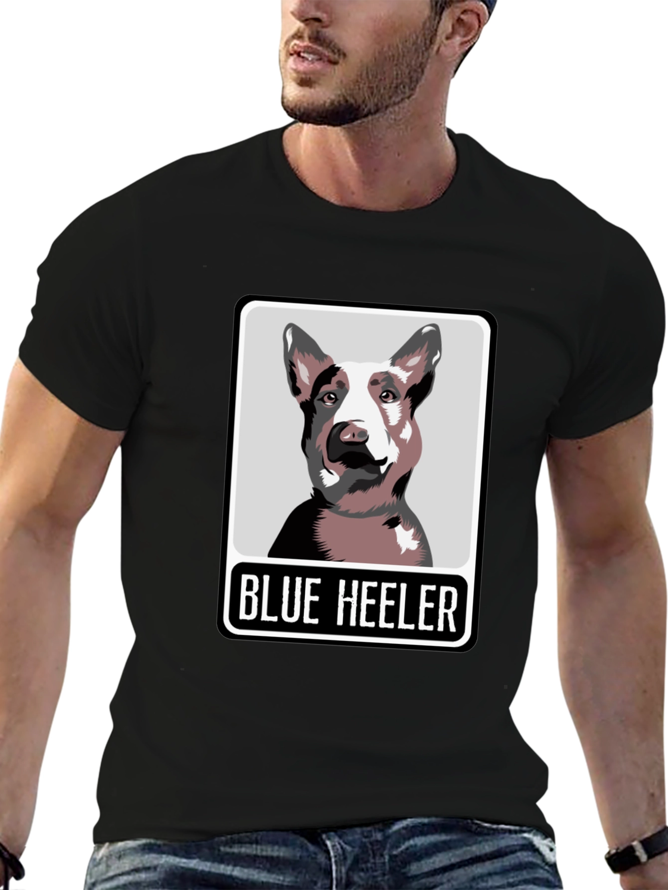 Blue Heeler Dog Graphic Tee - Unisex Black T-Shirt