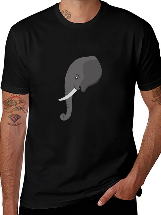 Elephant Graphic Tee - Casual Black T-Shirt