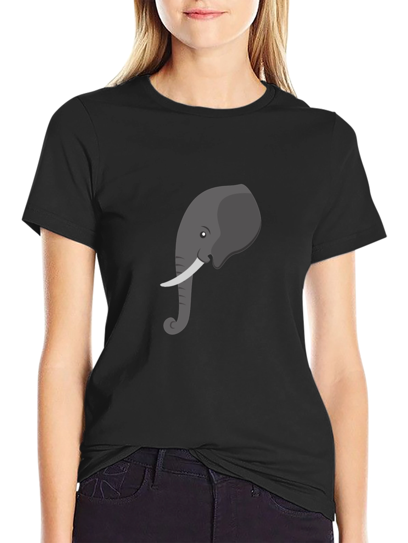 Elephant Graphic Tee - Casual Black T-Shirt