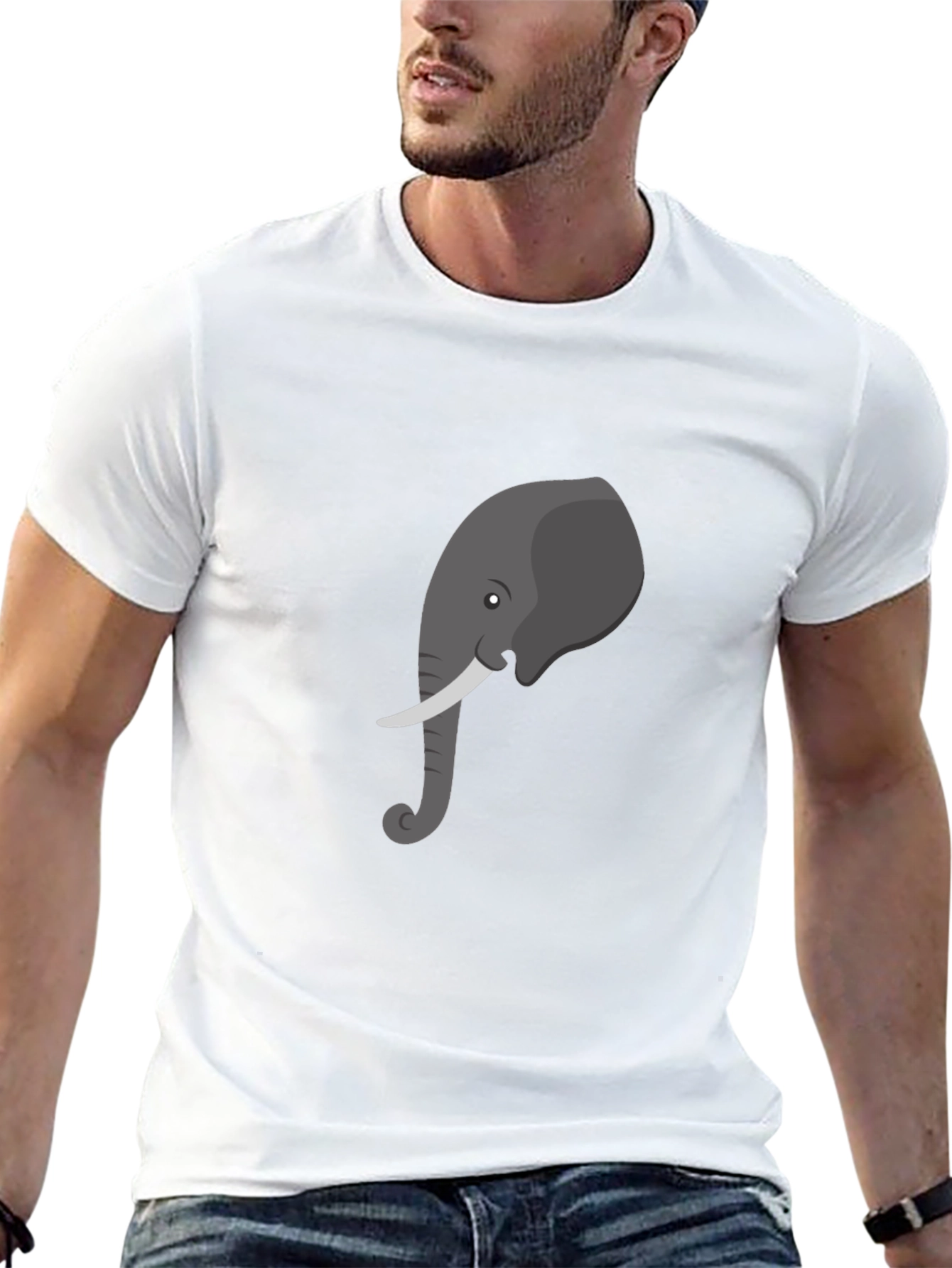 Elephant Graphic Tee - Casual Black T-Shirt