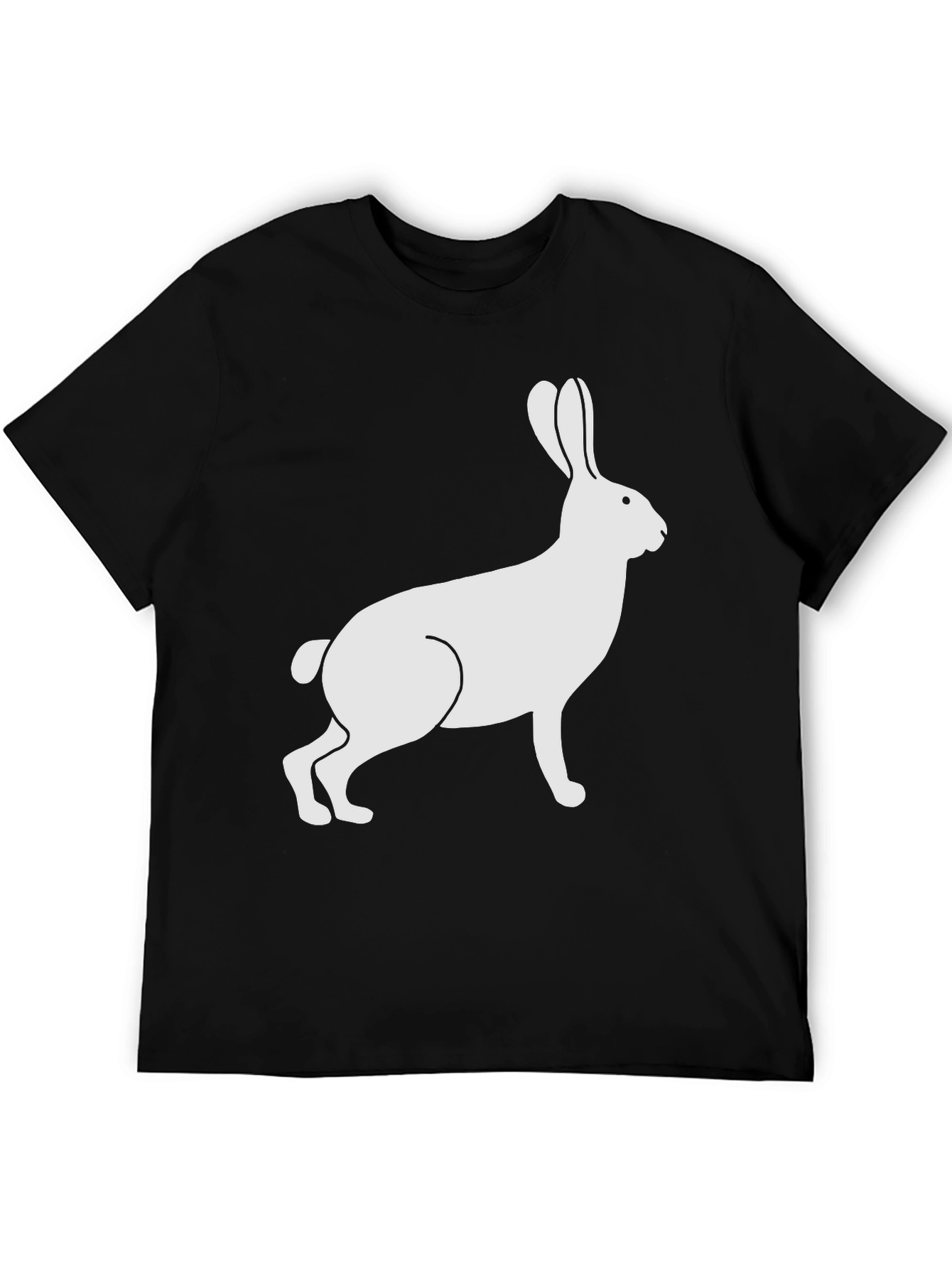 Rabbit Graphic Tee - Black Cotton Blend