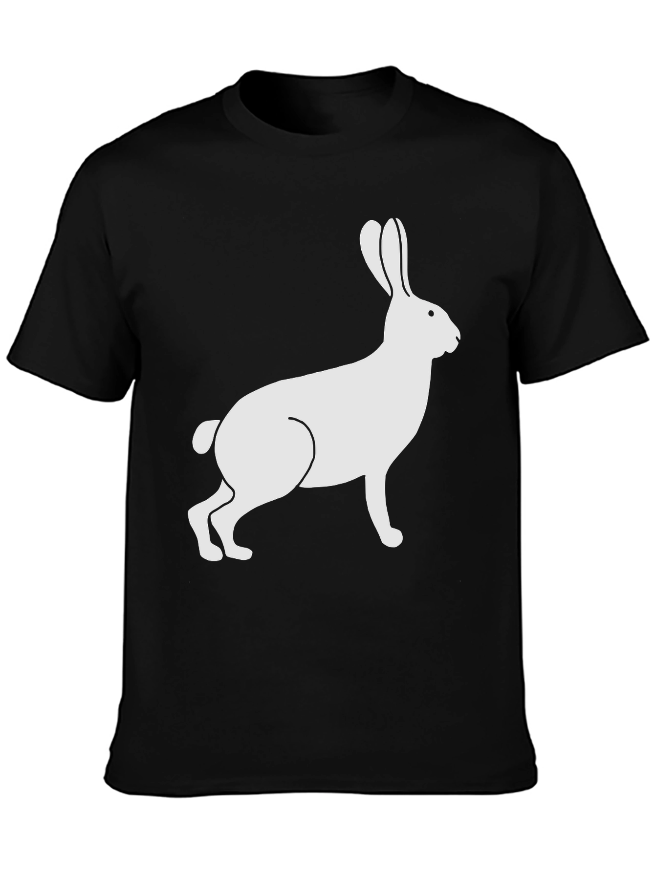 Rabbit Graphic Tee - Black Cotton Blend