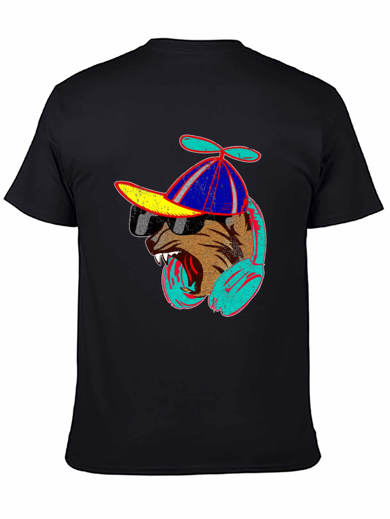 Cool Dog Graphic Tee - Black