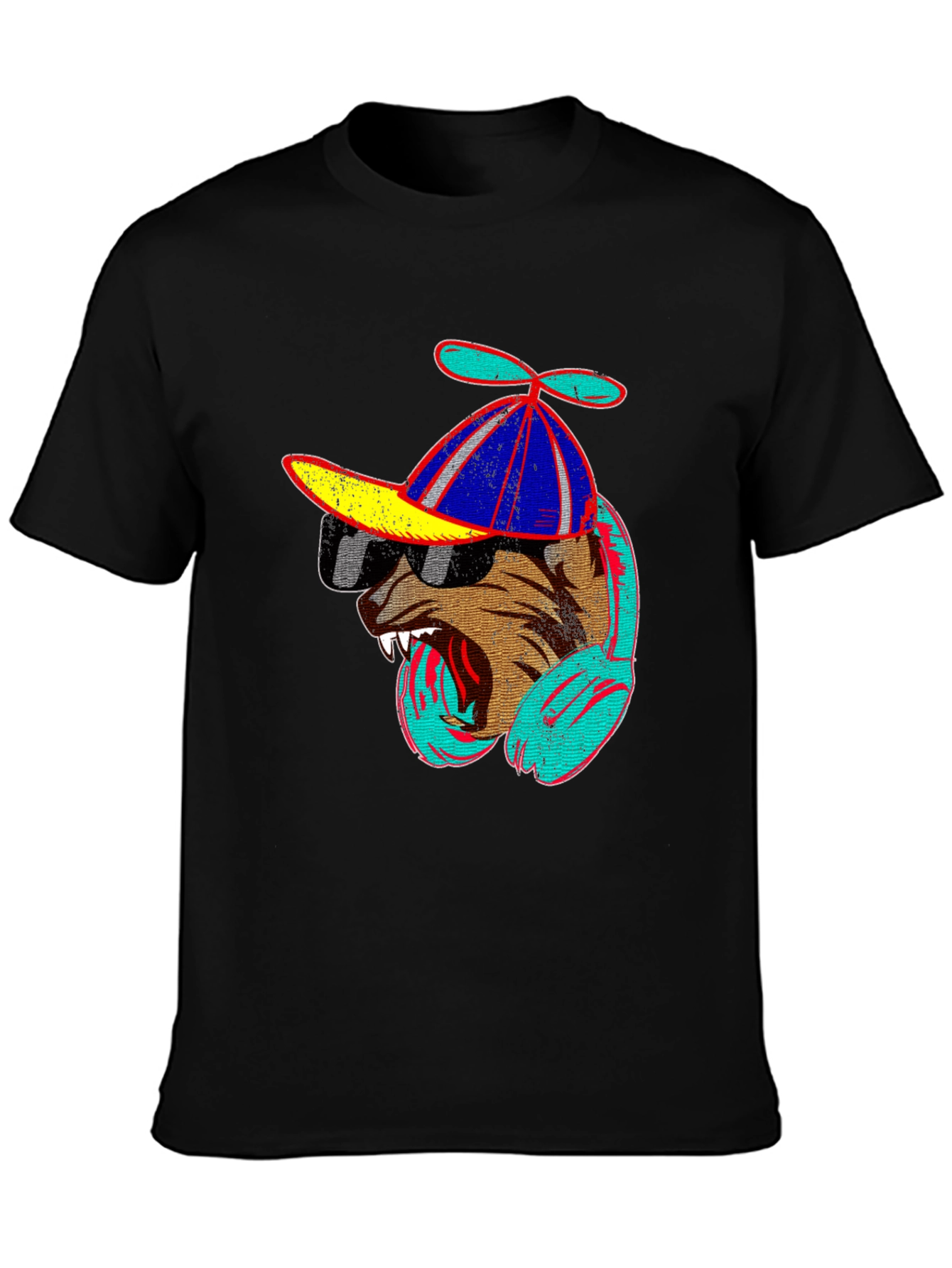 Cool Dog Graphic Tee - Black
