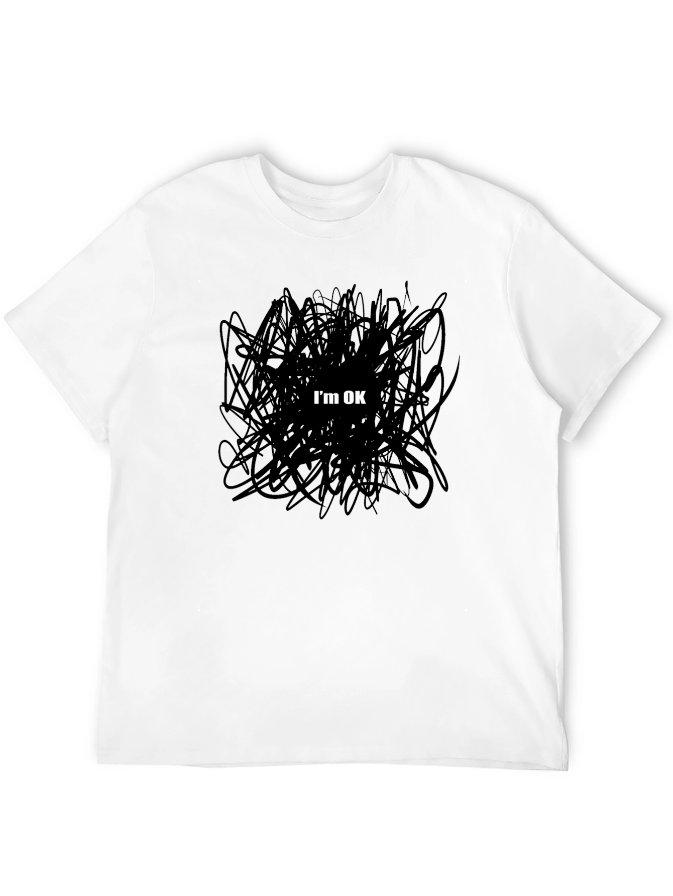 Im OK Scribble Graphic Tee - Mens Black T-Shirt
