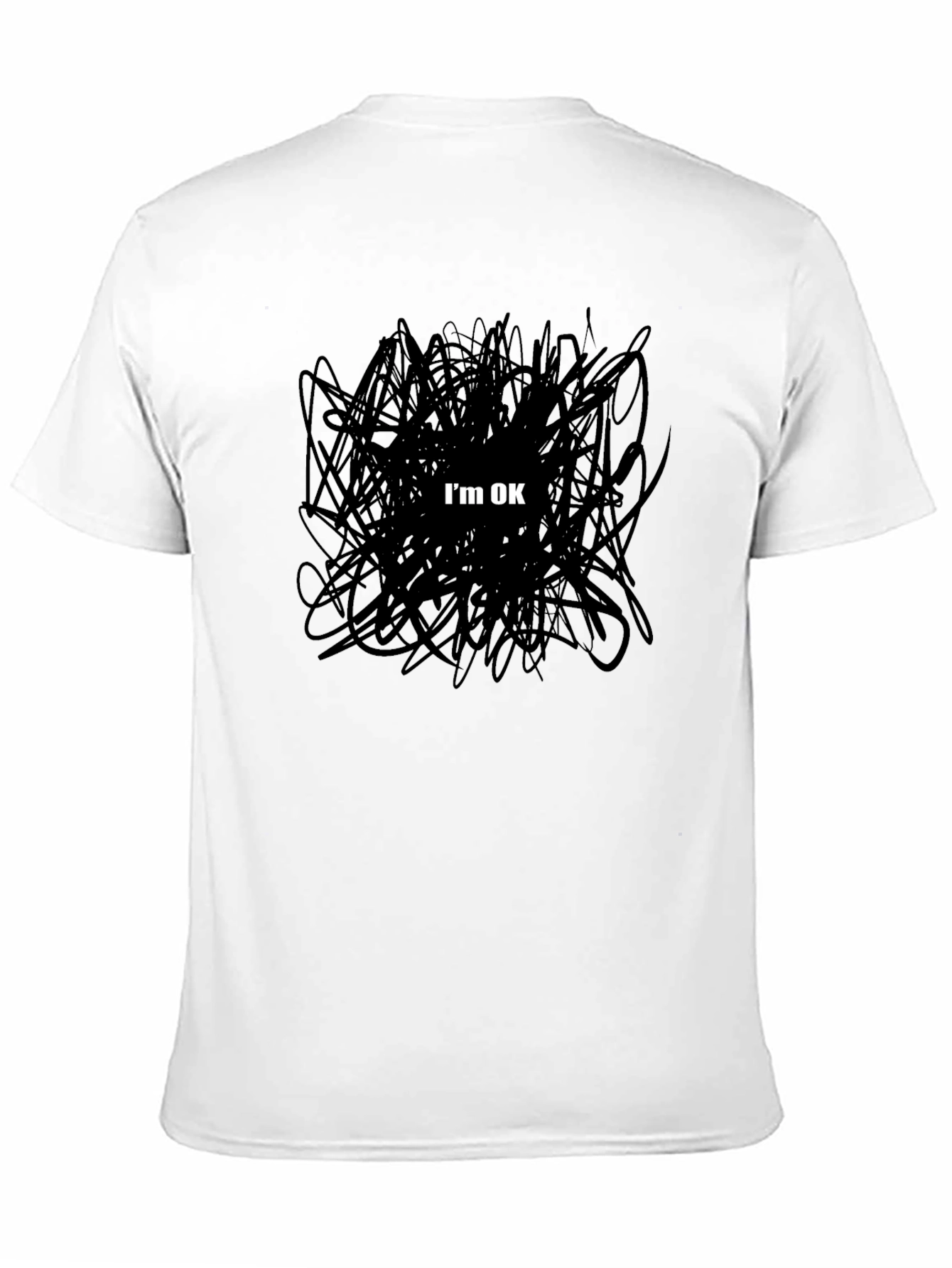 Im OK Scribble Graphic Tee - Mens Black T-Shirt