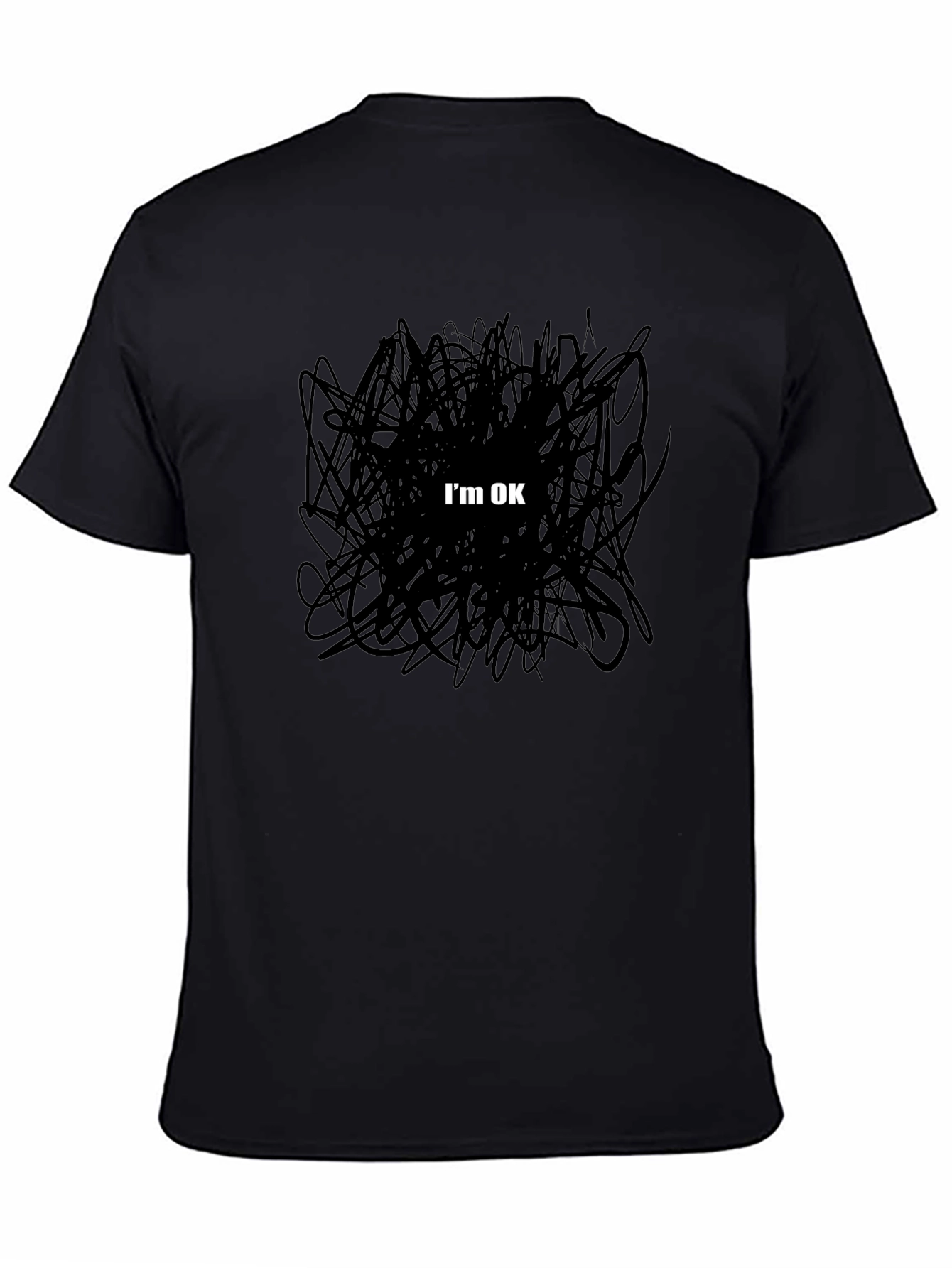 Im OK Scribble Graphic Tee - Mens Black T-Shirt