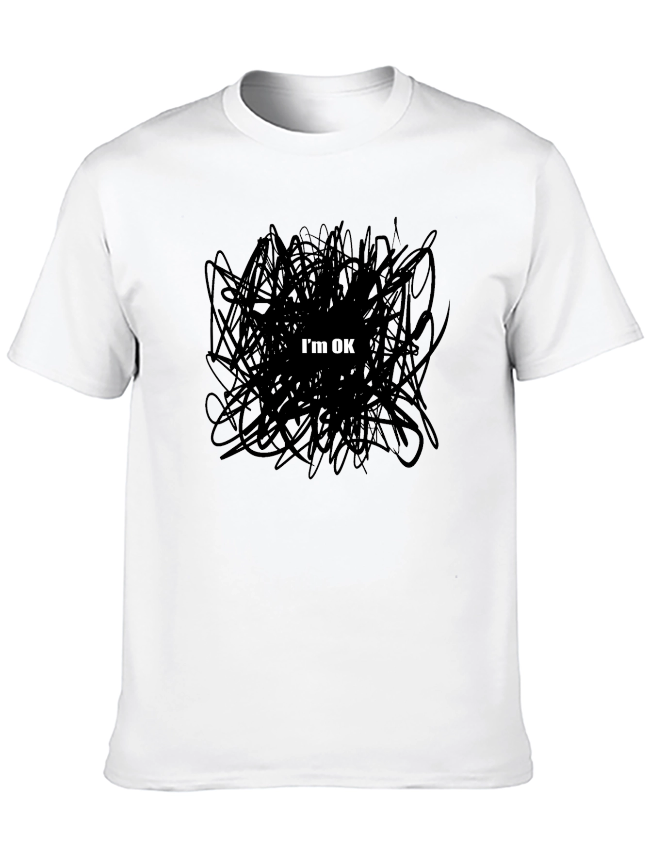 Im OK Scribble Graphic Tee - Mens Black T-Shirt
