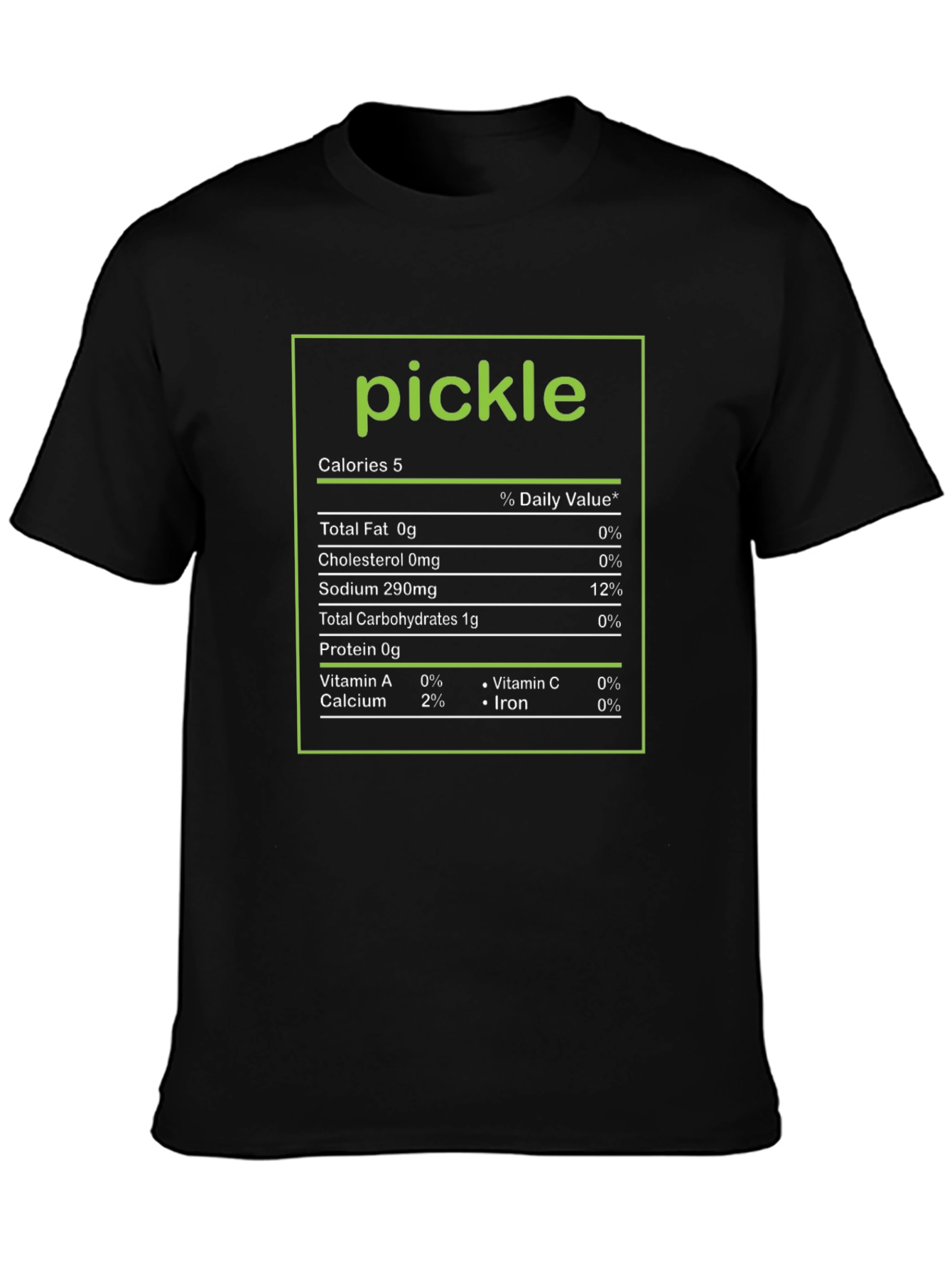 Pickle Nutrition Facts Novelty T-Shirt