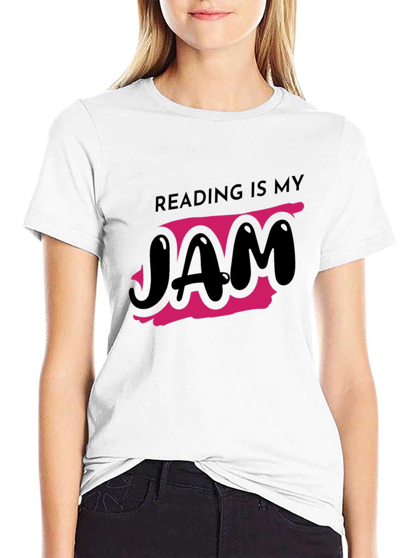 Reading is My Jam Graphic Tee - Black