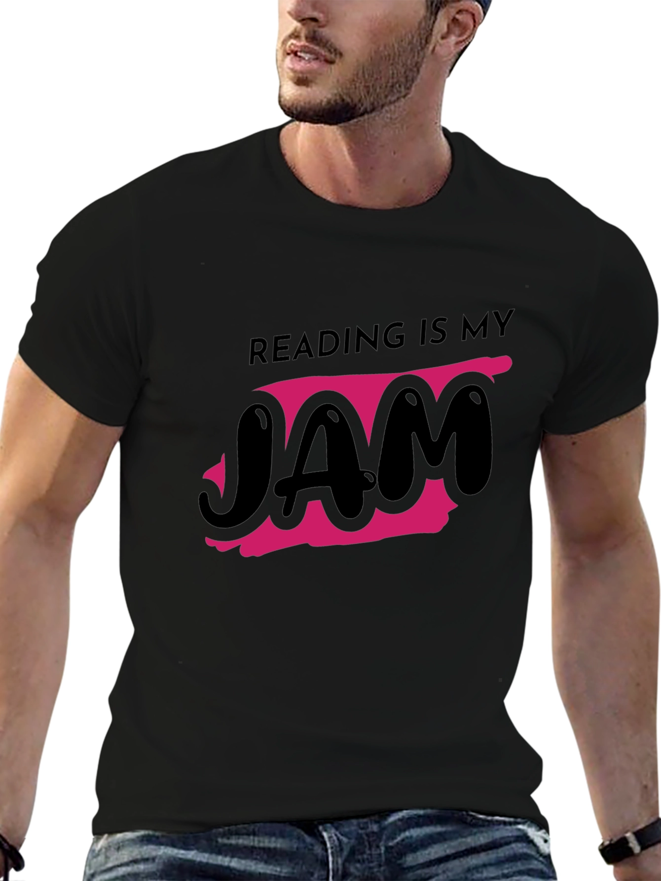 Reading is My Jam Graphic Tee - Black