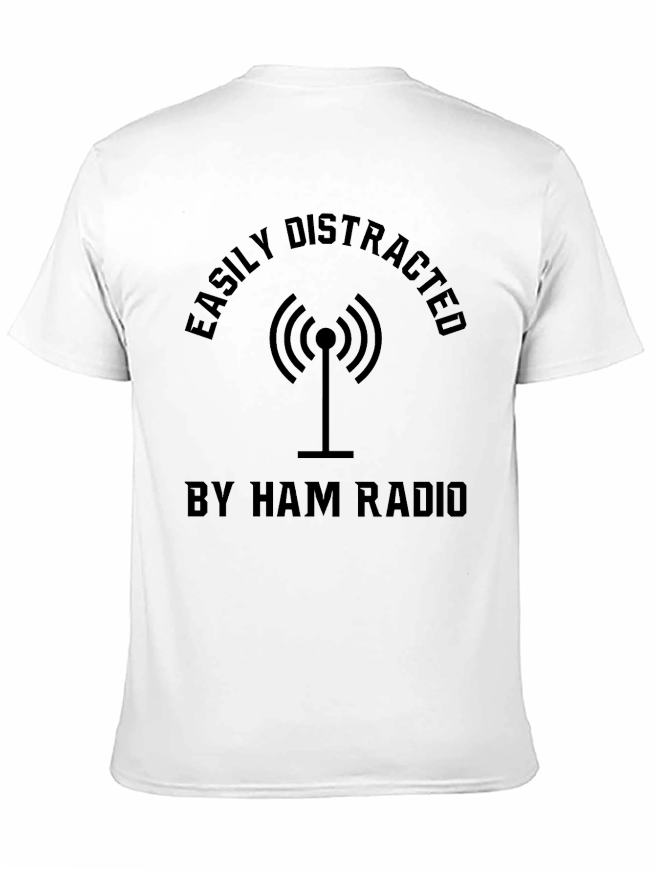 Easily Distracted by Ham Radio Black T-Shirt
