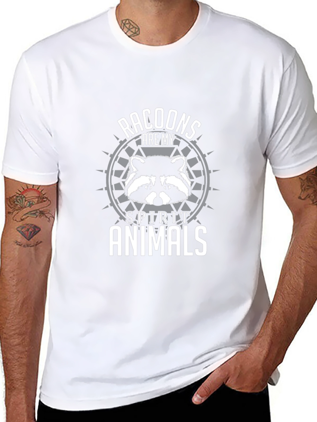 Raccoons are my Spirit Animals Black Graphic T-Shirt