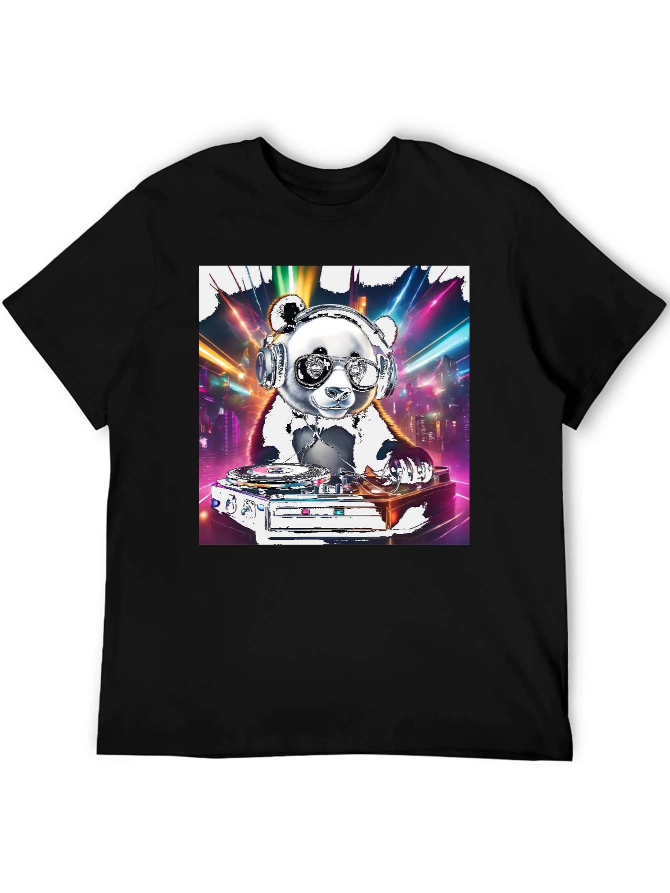 DJ Panda Graphic Tee - Cool Panda on Turntables