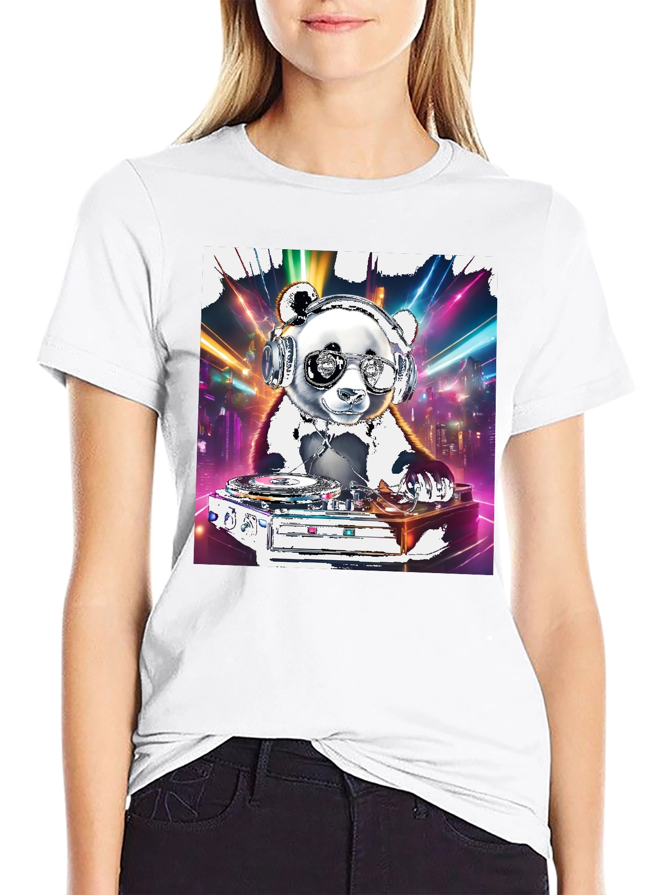 DJ Panda Graphic Tee - Cool Panda on Turntables
