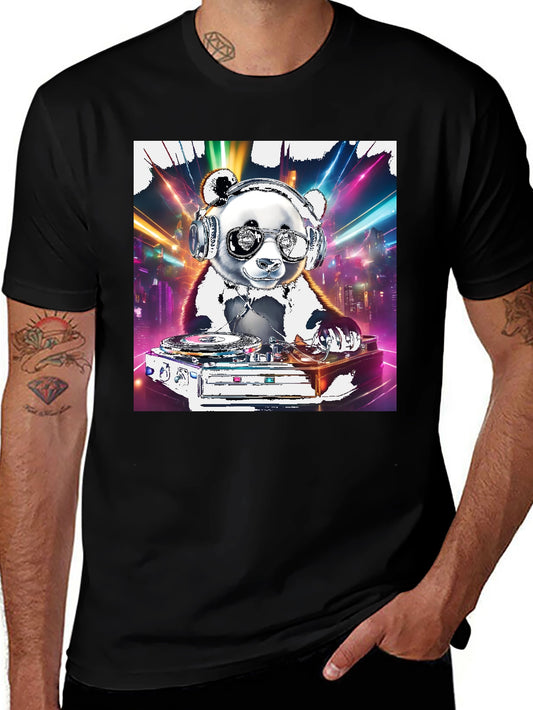 DJ Panda Graphic Tee - Cool Panda on Turntables