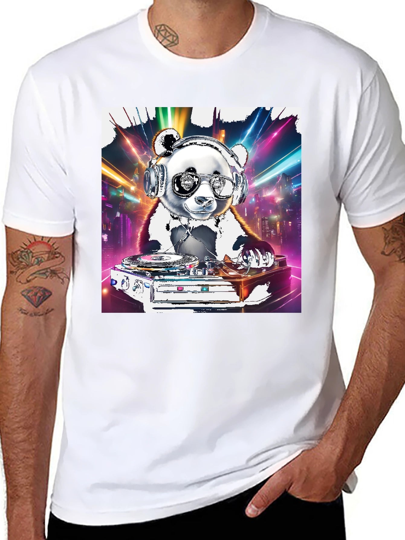 DJ Panda Graphic Tee - Cool Panda on Turntables