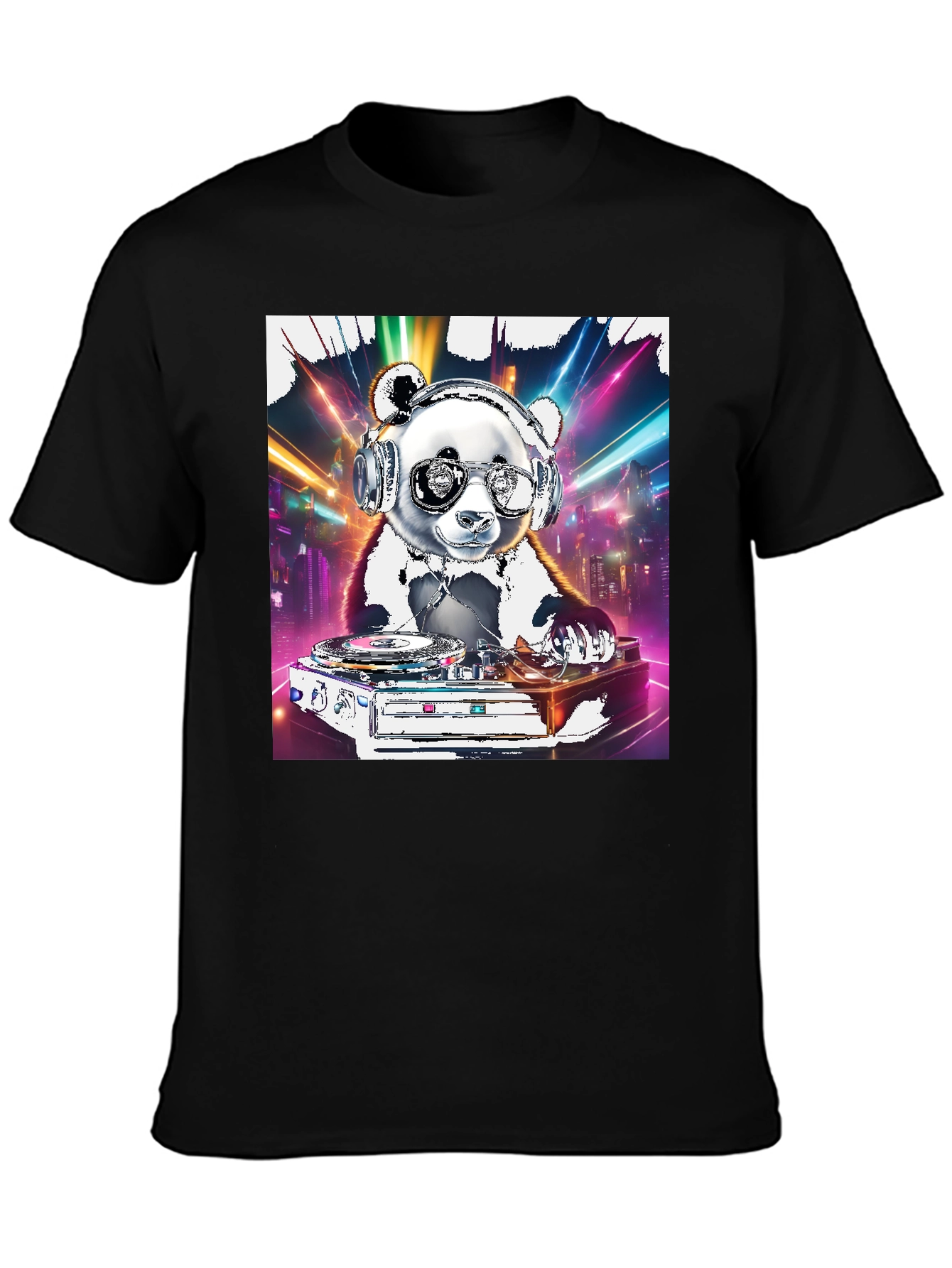 DJ Panda Graphic Tee - Cool Panda on Turntables