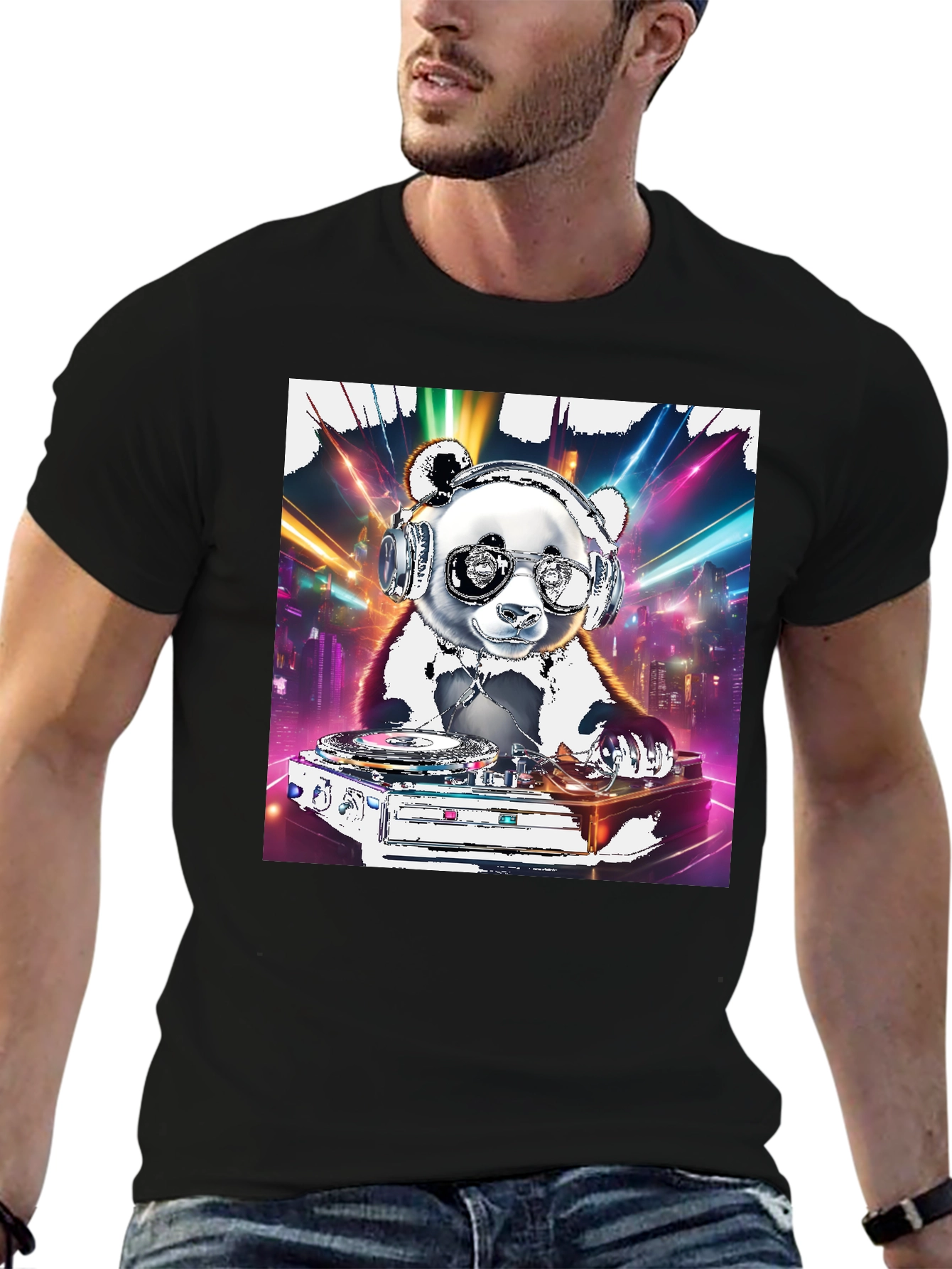 DJ Panda Graphic Tee - Cool Panda on Turntables