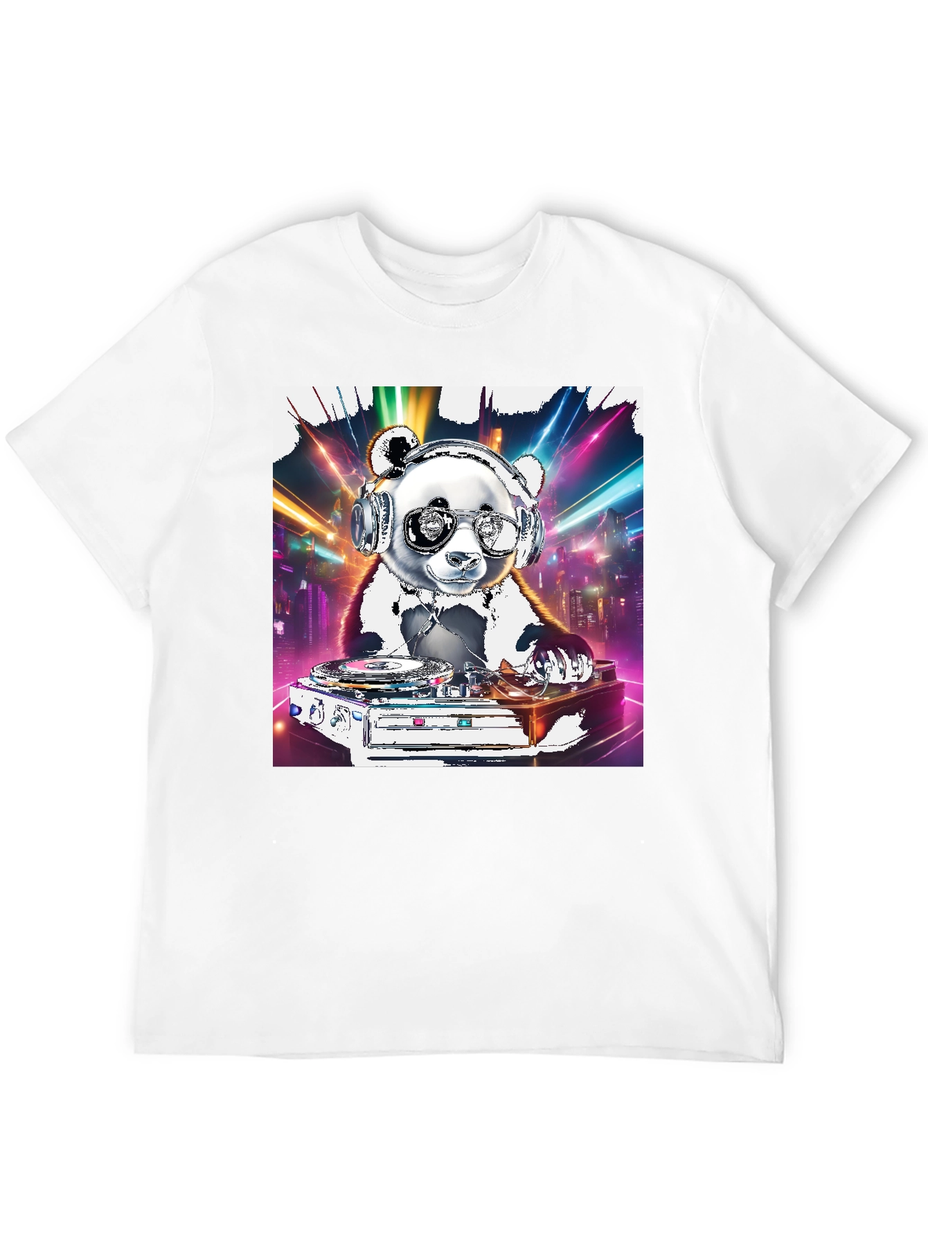 DJ Panda Graphic Tee - Cool Panda on Turntables
