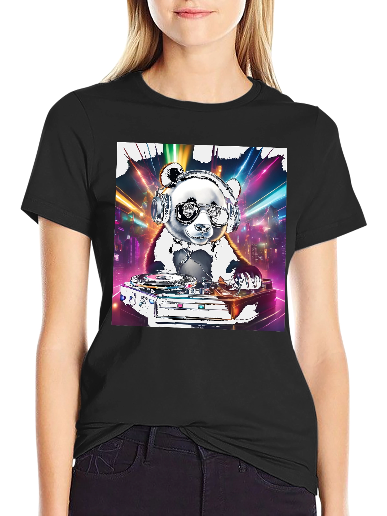 DJ Panda Graphic Tee - Cool Panda on Turntables