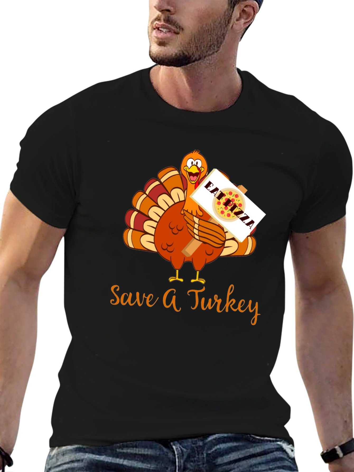 Save A Turkey Eat Pizza Thanksgiving T-Shirt