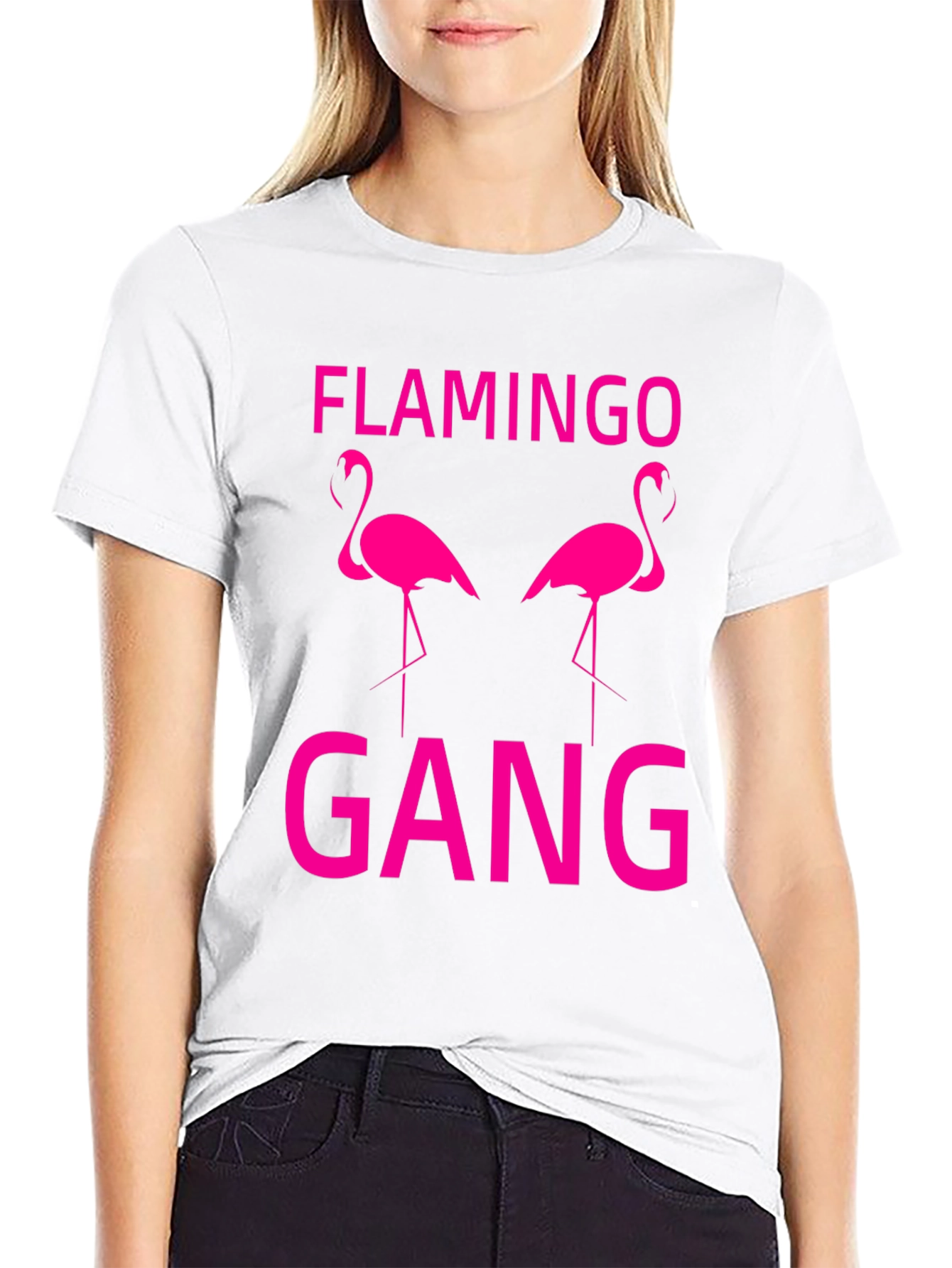 Flamingo Gang Graphic T-Shirt - Black