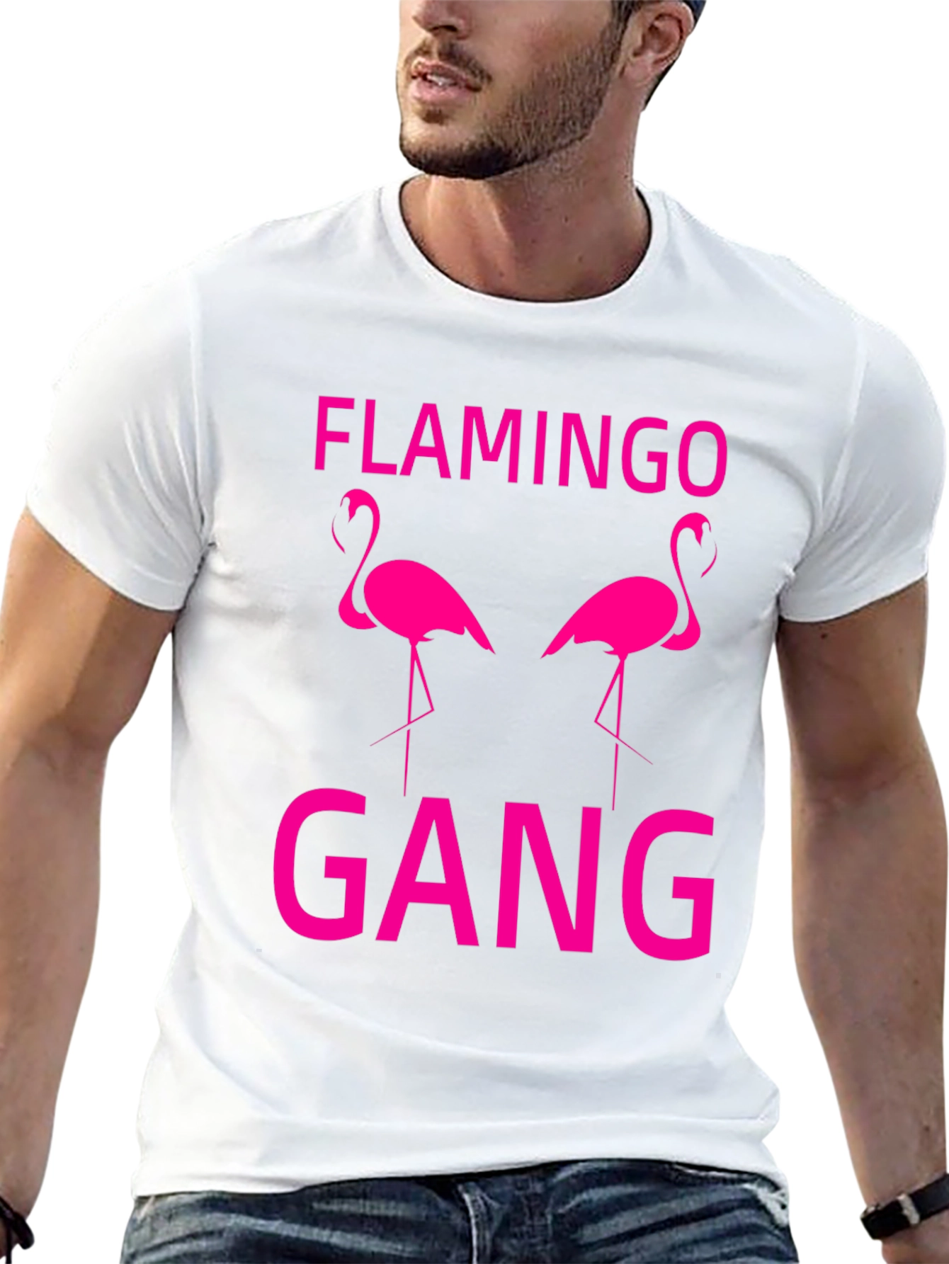 Flamingo Gang Graphic T-Shirt - Black