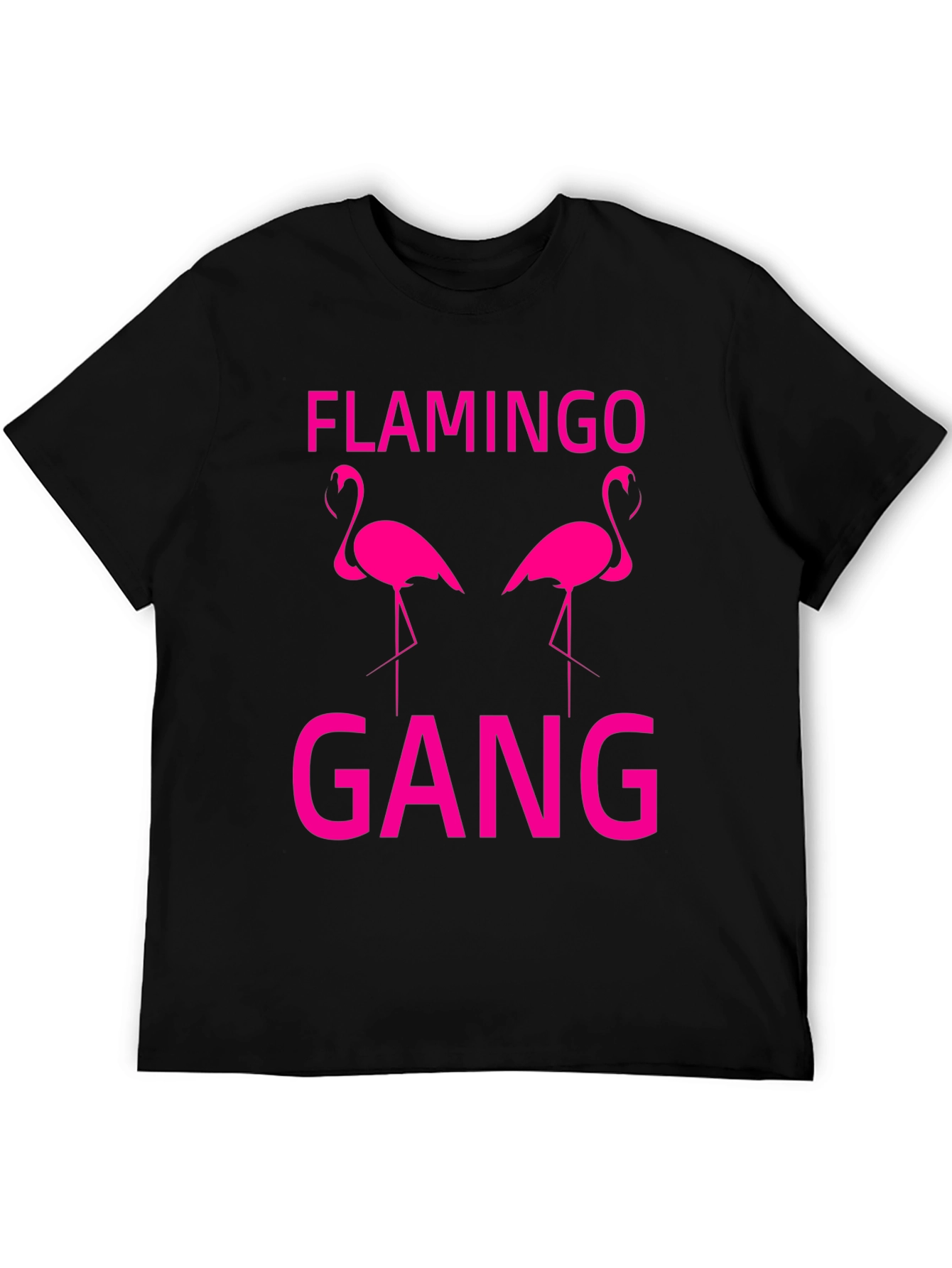 Flamingo Gang Graphic T-Shirt - Black