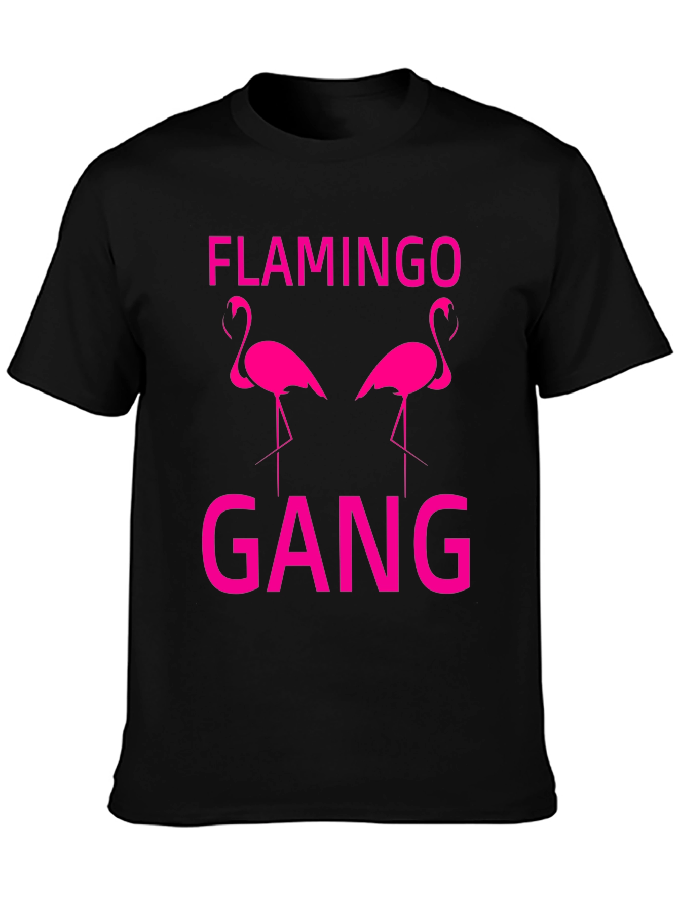 Flamingo Gang Graphic T-Shirt - Black