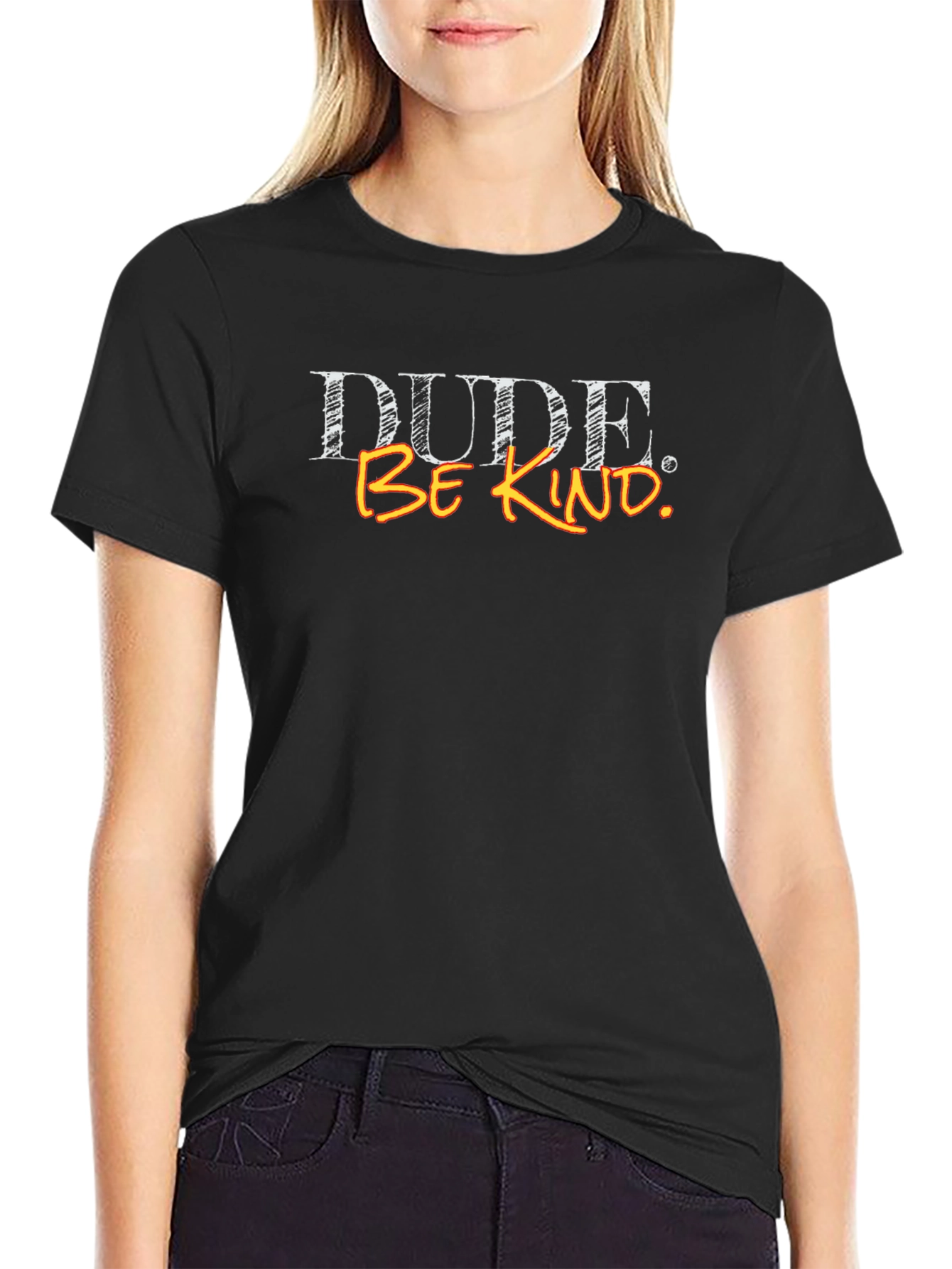 Dude Be Kind Graphic T-Shirt - Black Cotton Tee