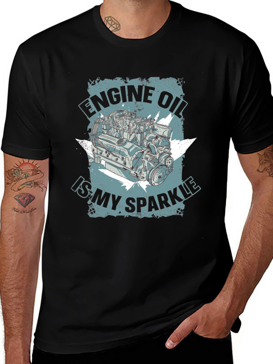 Engine Oil Sparkle Graphic T-Shirt