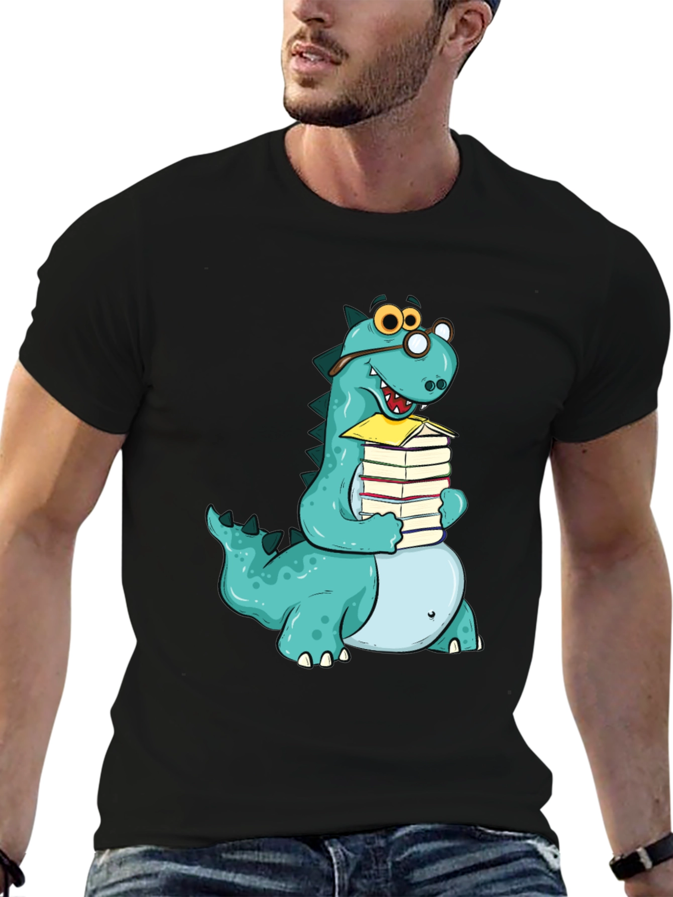 Dino Bookworm T-Shirt - Novelty Apparel