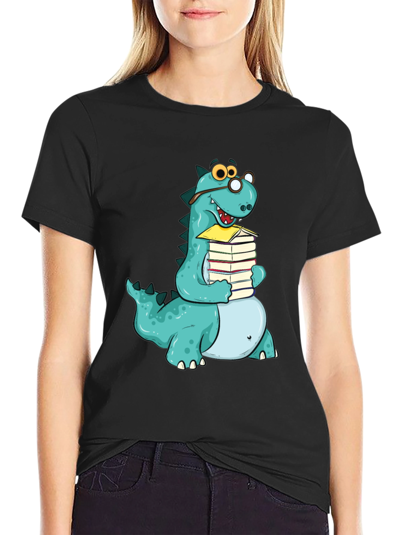Dino Bookworm T-Shirt - Novelty Apparel