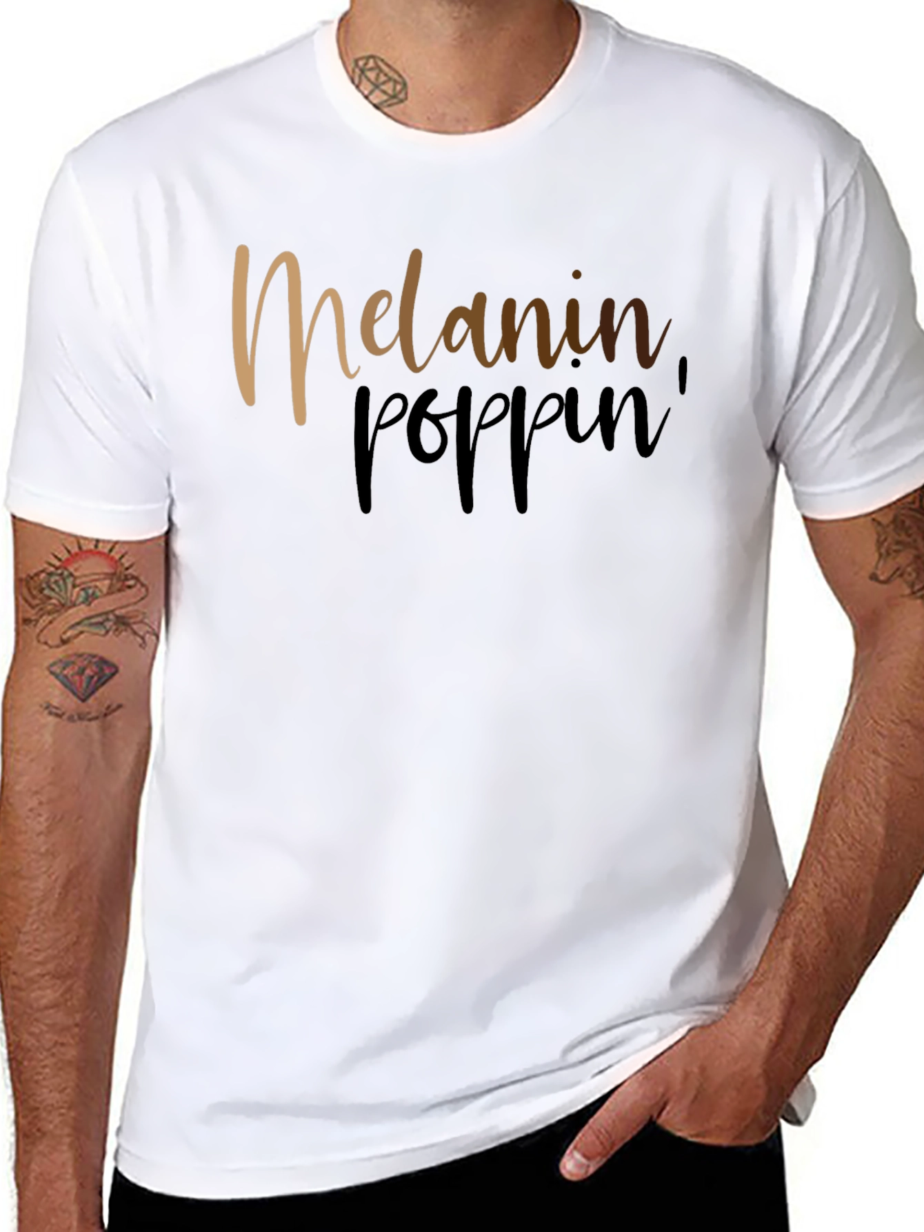 Melanin Poppin Graphic Black T-Shirt