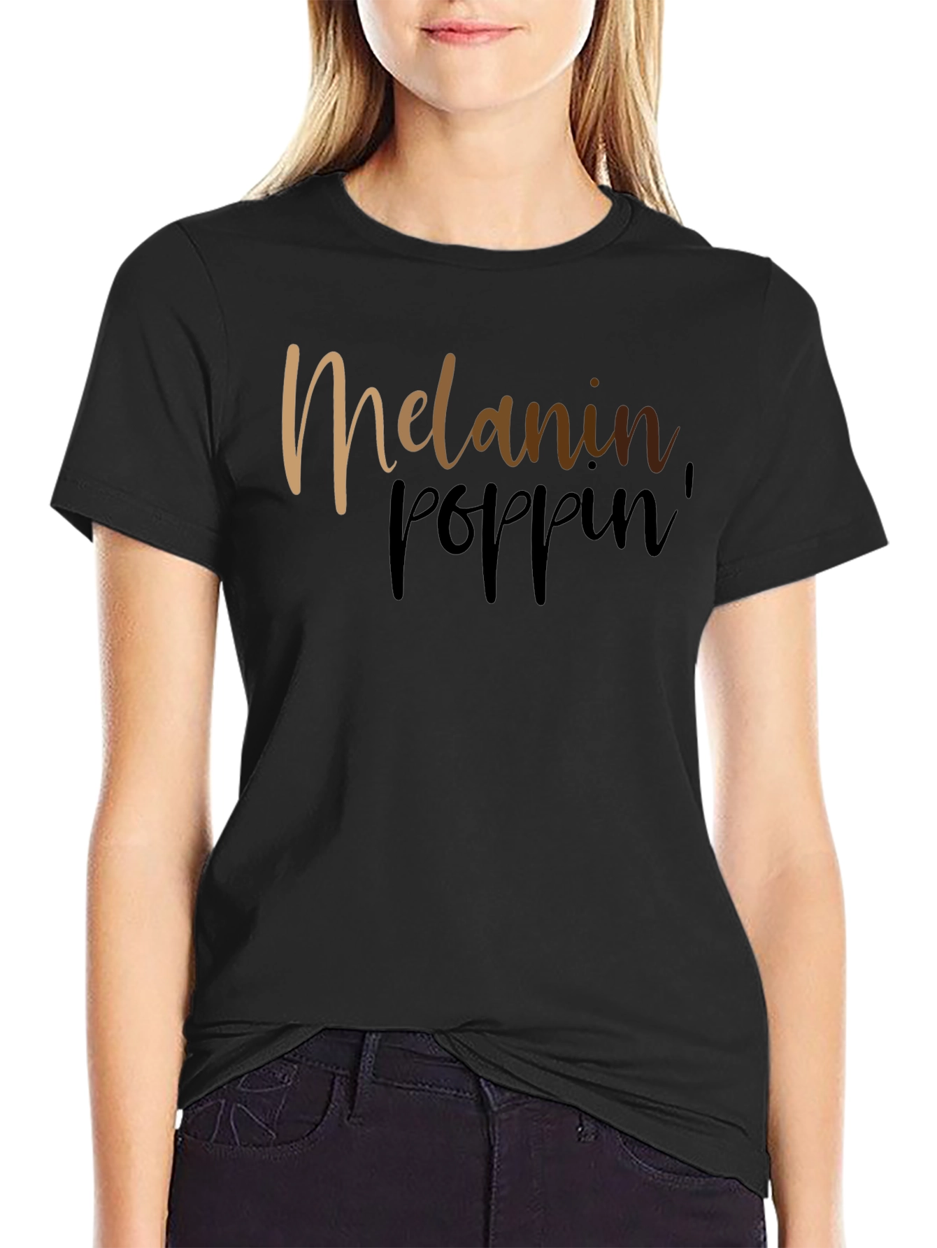 Melanin Poppin Graphic Black T-Shirt