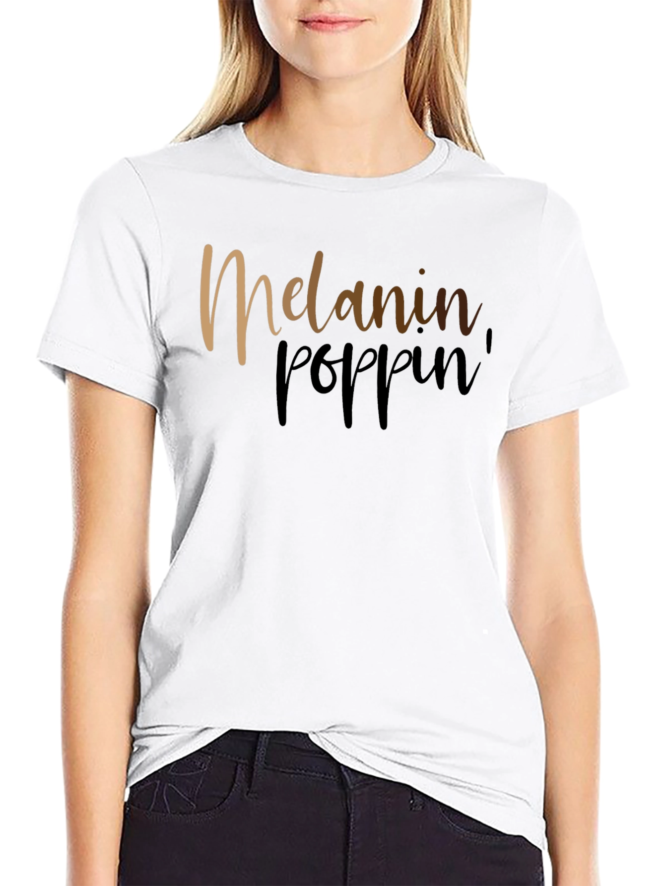 Melanin Poppin Graphic Black T-Shirt
