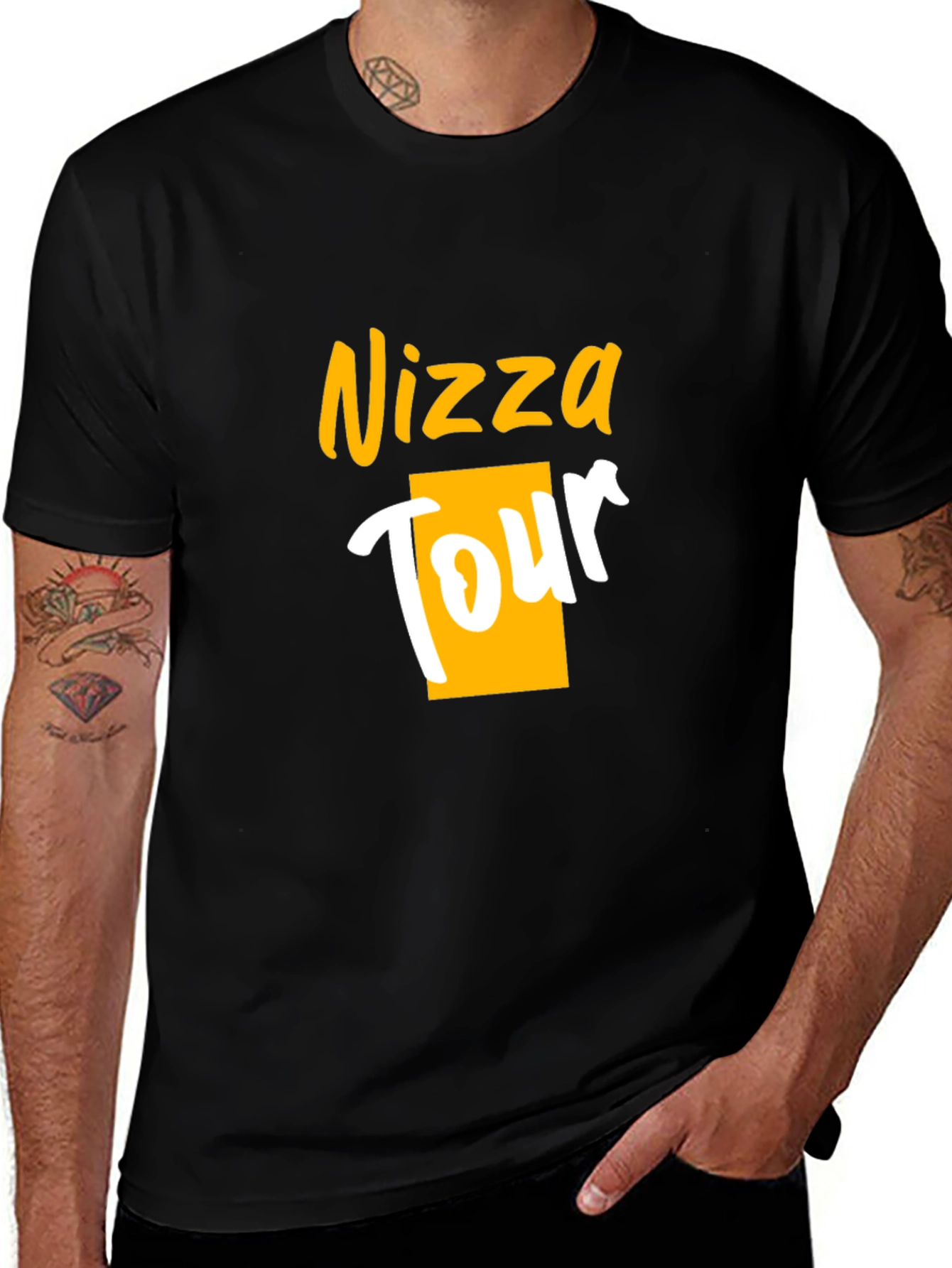 Nizza Tour Graphic Tee - Black Cotton T-Shirt
