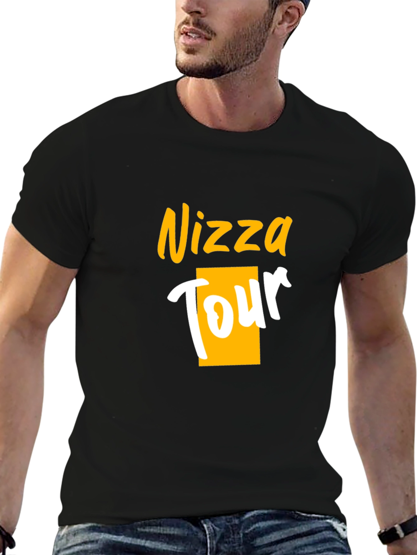 Nizza Tour Graphic Tee - Black Cotton T-Shirt