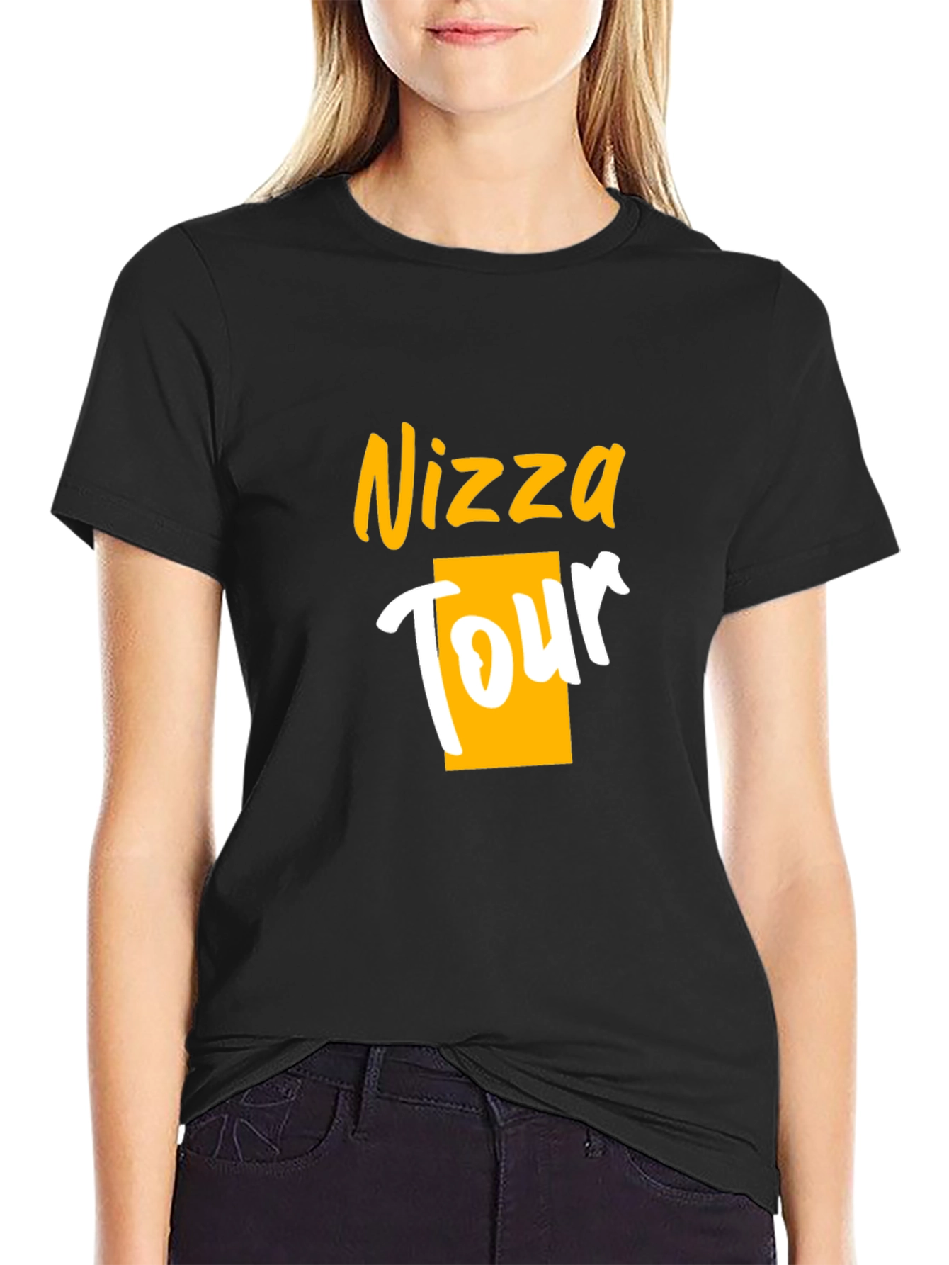Nizza Tour Graphic Tee - Black Cotton T-Shirt