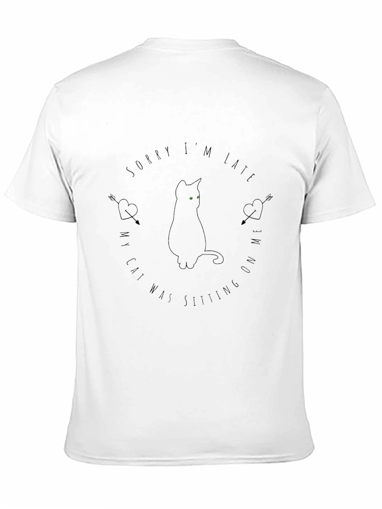 Funny Cat Sitting Graphic Tee - Unisex Black T-Shirt