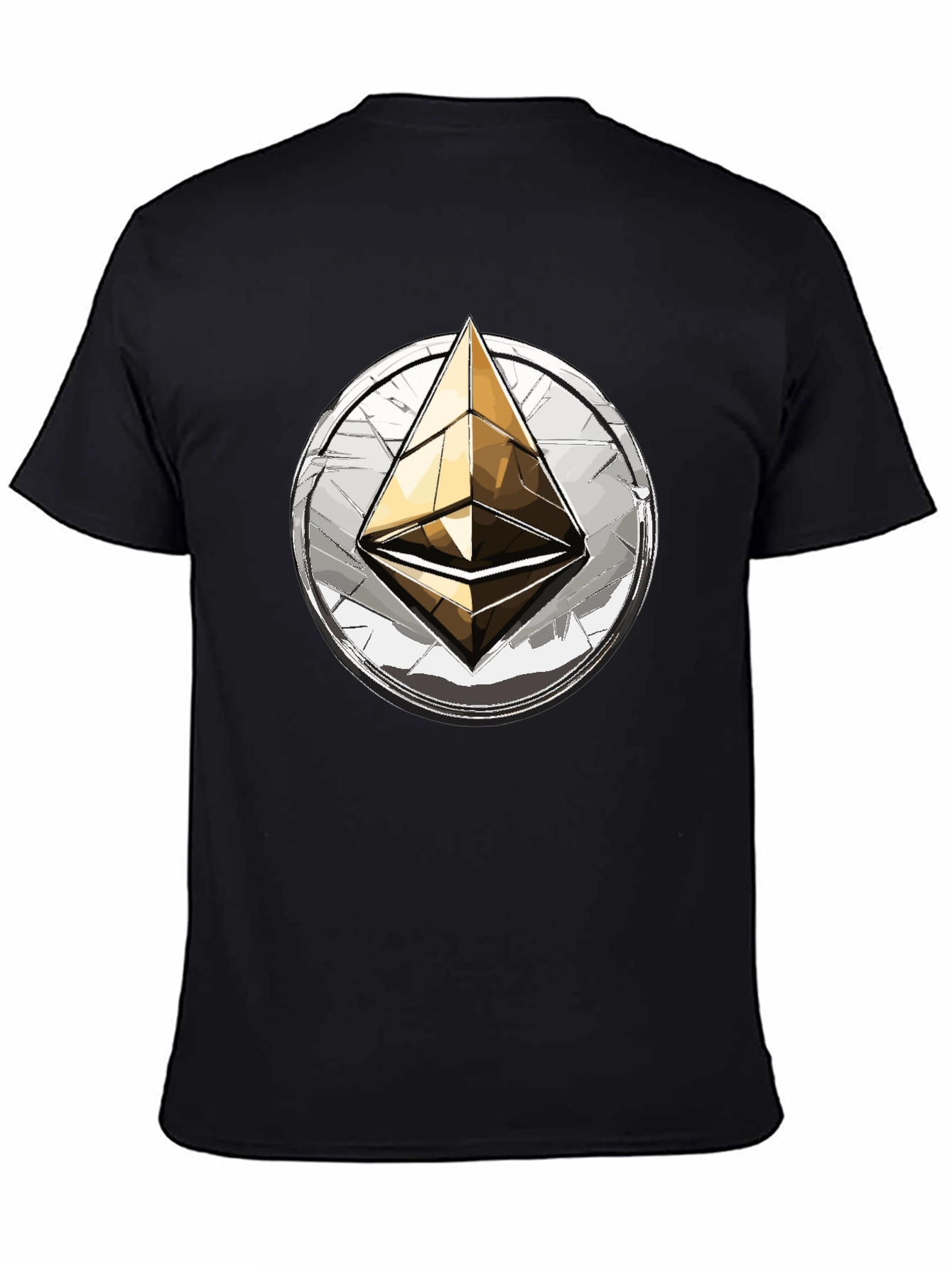 Ethereum Crypto T-Shirt: Golden ETH Logo Tee