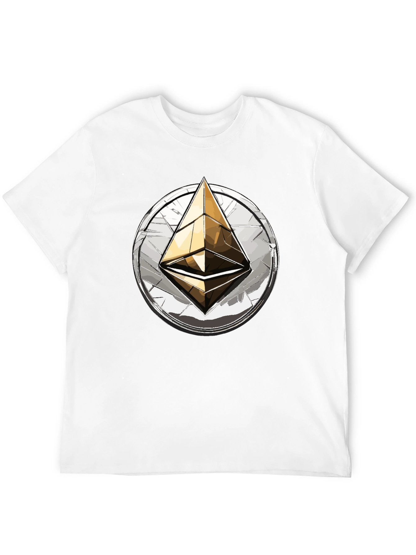 Ethereum Crypto T-Shirt: Golden ETH Logo Tee